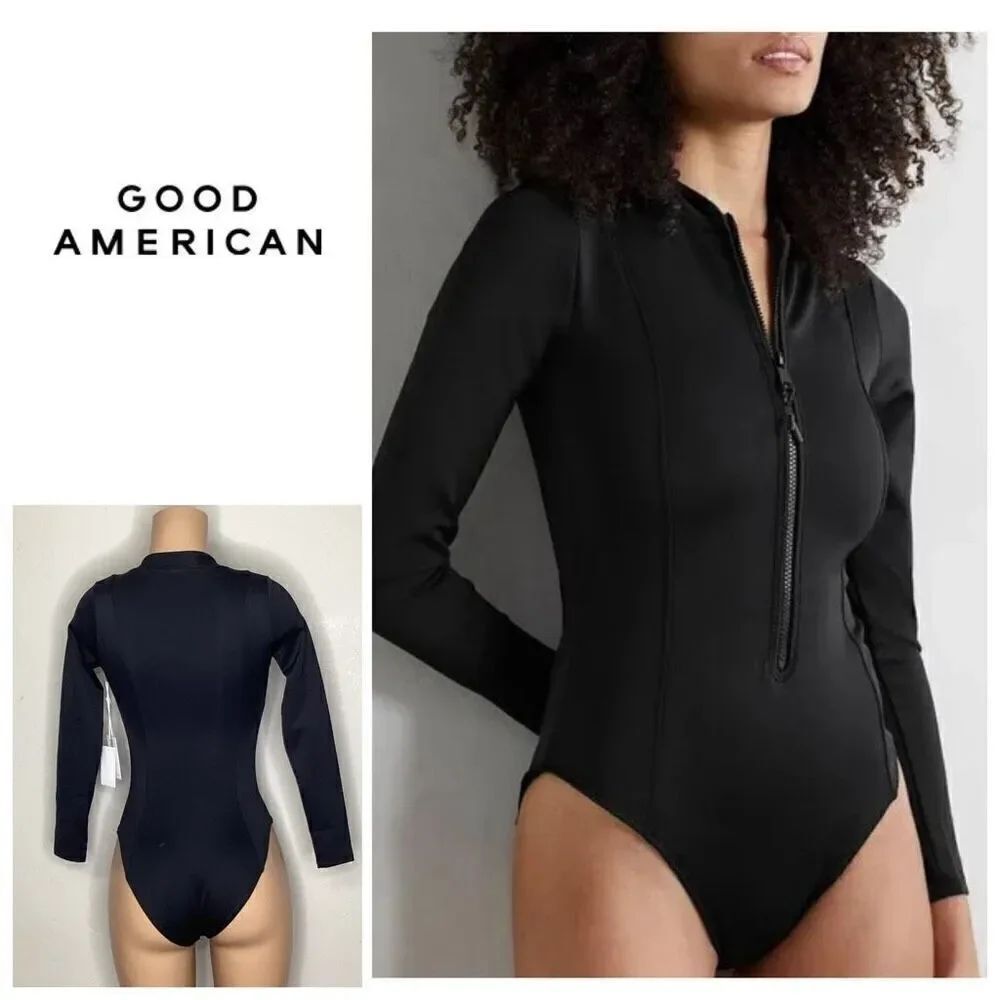 NEW. Good American black long sleeve scuba suit. XS. Retails $129